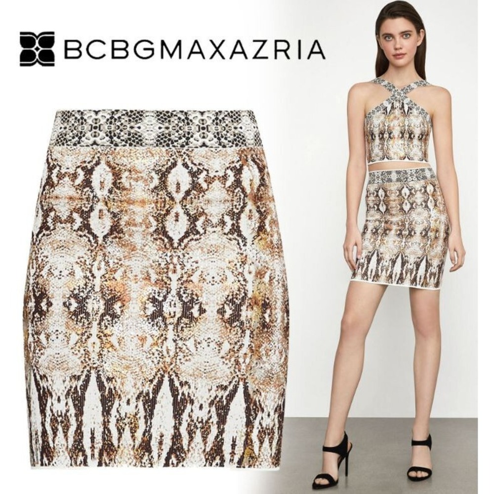 BCBGMAXAZRIA women mini skirt EES3194861-131 042019 white gold XXS $228